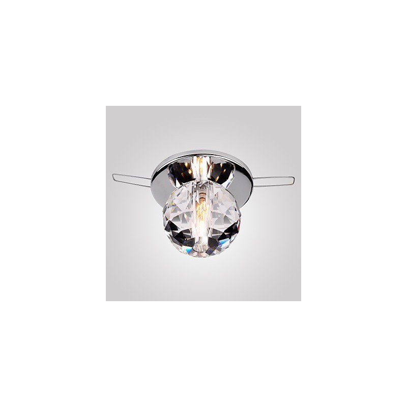 Modern Contemporary Crystal Mini Style Chrome Metal Flush Mount