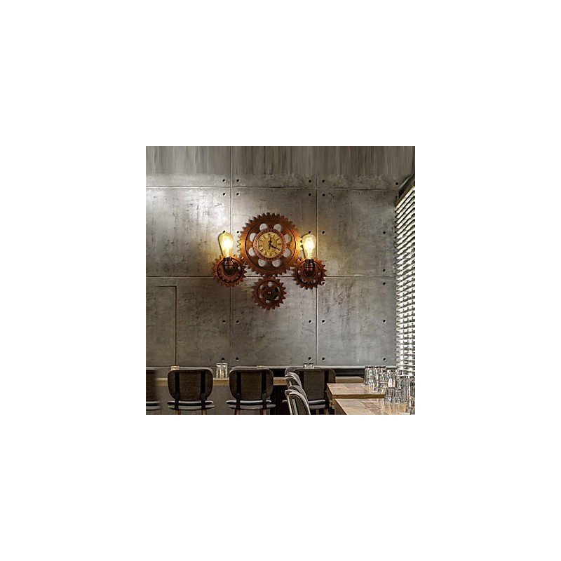 Vintage Industrial Wall Lights Wood Gear Shape Creative turnable Lights Restaurant Cafe Bar Decoration lighting