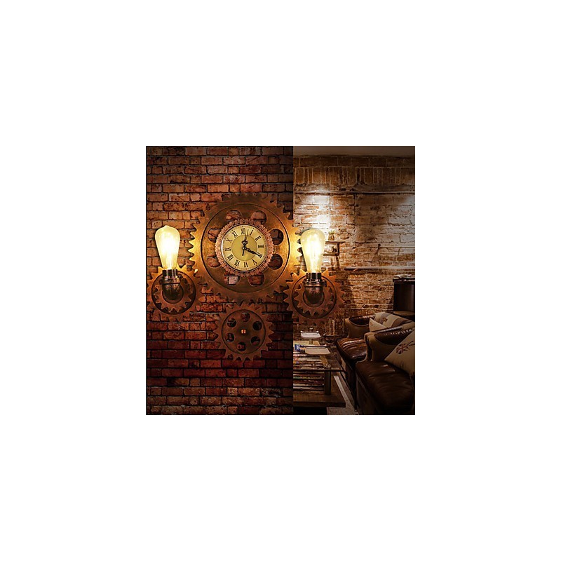 Vintage Industrial Wall Lights Wood Gear Shape Creative turnable Lights Restaurant Cafe Bar Decoration lighting