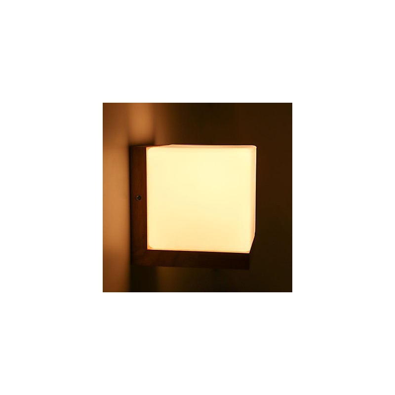 Wood Wall Sconces Glass Shade 110V OR 220V Country Novelty