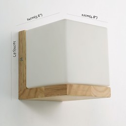 Wood Wall Sconces Glass Shade 110V OR 220V Country Novelty