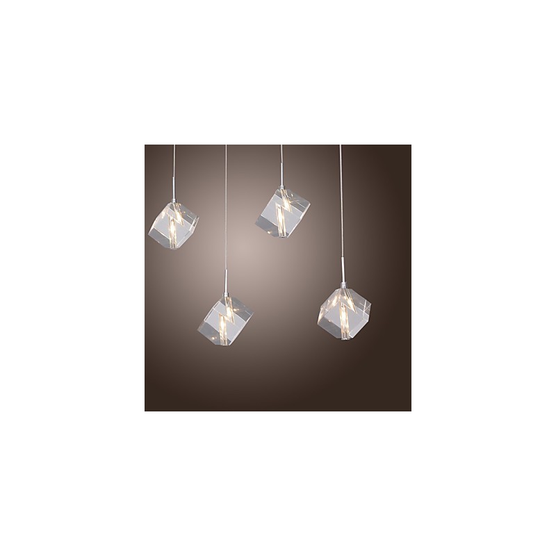 Modern Contemporary Island Crystal Chrome Pendant Light
