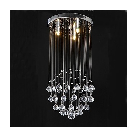 Traditional Classic Crystal Chrome Metal Flush Mount