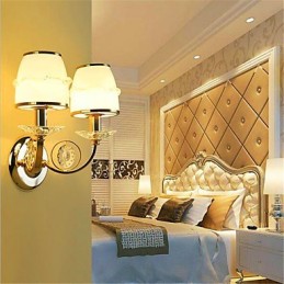 Modern Contemporary Electroplated Feature for Crystal Swing Arm Eye Protection Ambient Light Wall LightsWall