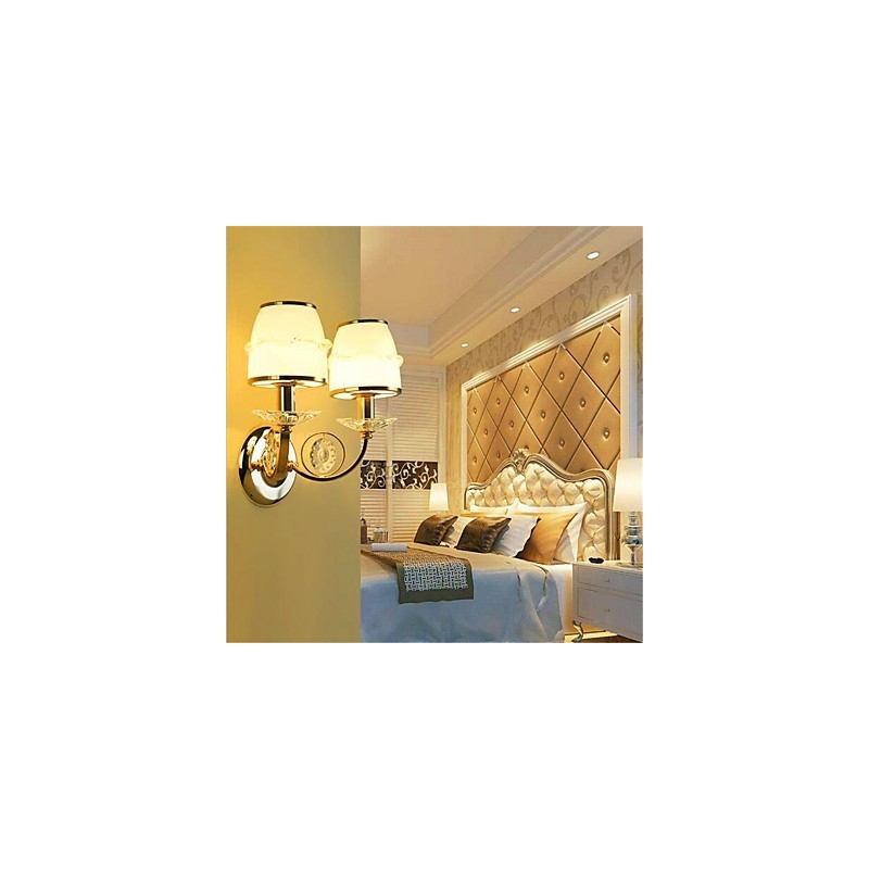 Modern Contemporary Electroplated Feature for Crystal Swing Arm Eye Protection Ambient Light Wall LightsWall