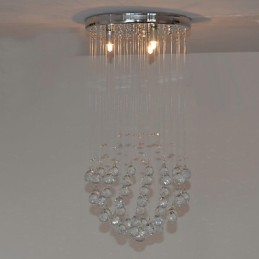 Traditional Classic Crystal Chrome Metal Flush Mount