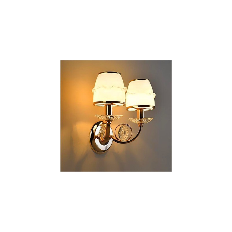 Modern Contemporary Electroplated Feature for Crystal Swing Arm Eye Protection Ambient Light Wall LightsWall