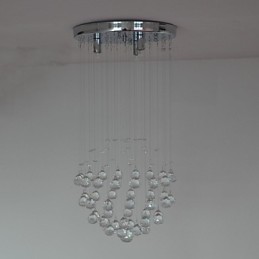 Traditional Classic Crystal Chrome Metal Flush Mount