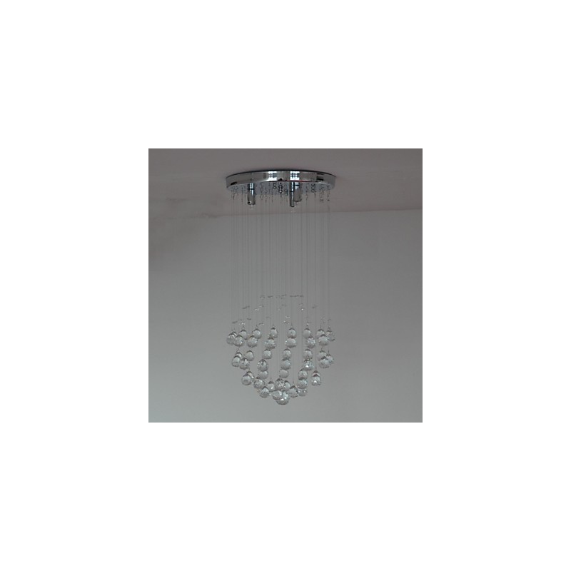 Traditional Classic Crystal Chrome Metal Flush Mount