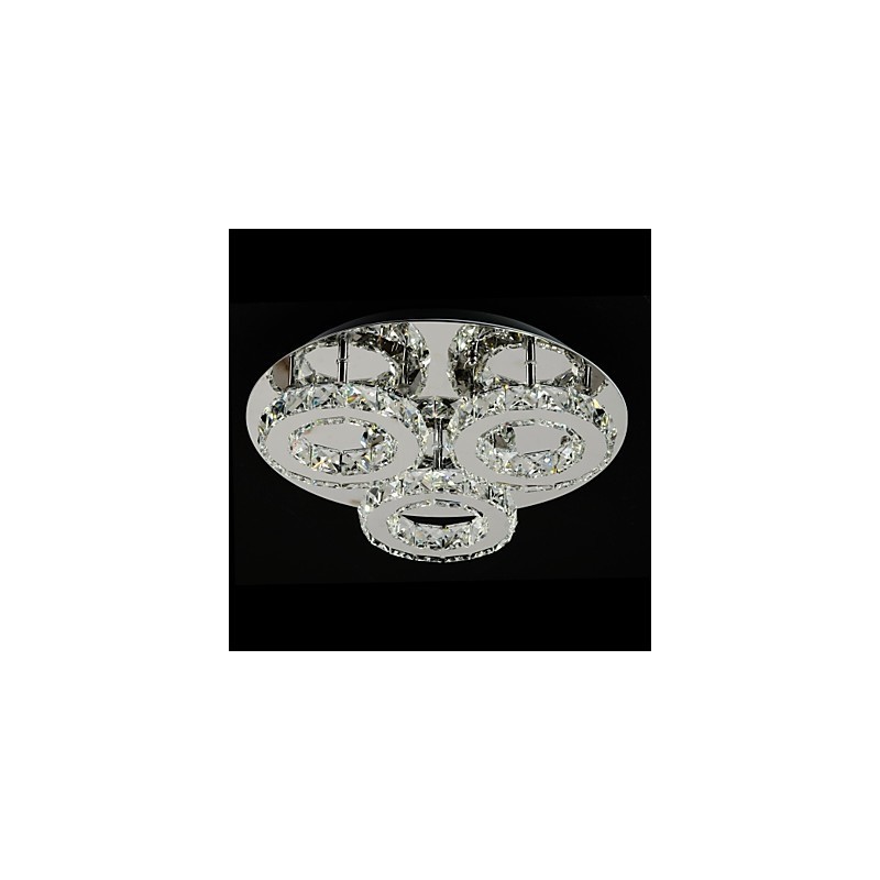 Modern Contemporary Chrome Metal Flush Mount