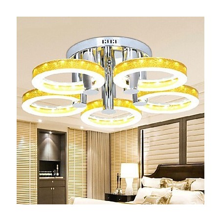 Simple Acrylic Chandelier with 5 lights (Chrome Finish)