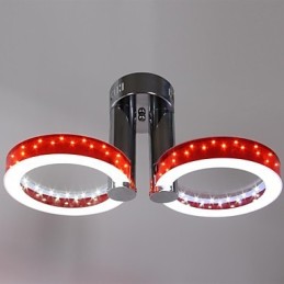 WarmWhite White Acrylic Red Chandelier with 2 Light