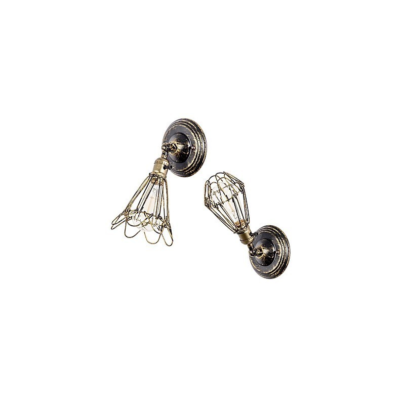 Wall Sconces Vintage Indoor Angle Adjustable Metal Wall Light Retro Wire Cage Wall Lamp