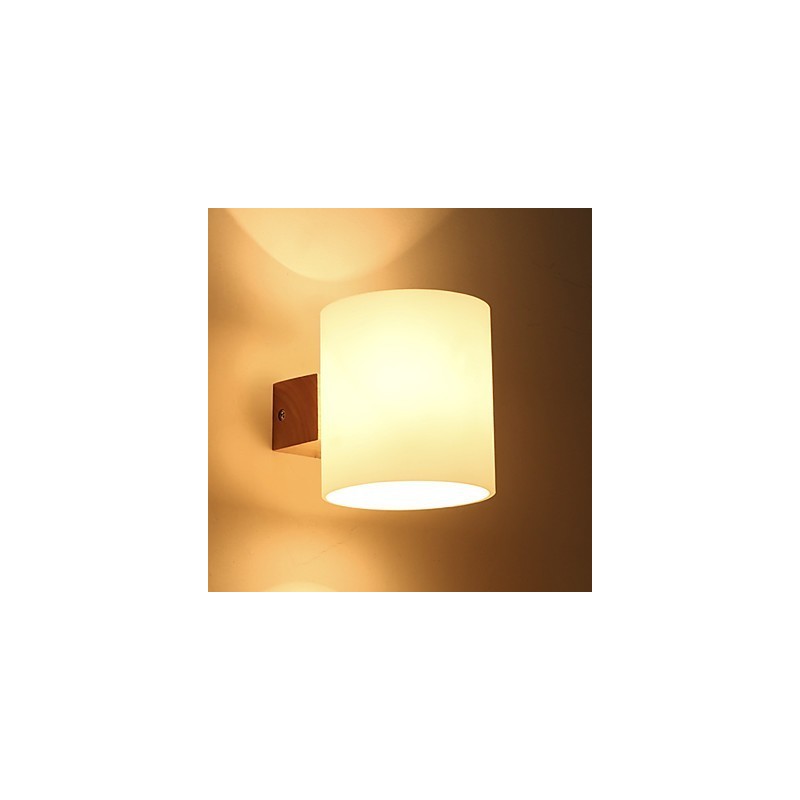 Novelty Country Feature for Mini Style Eye Protection Downlight Wall Sconces Wall Light Log Wood Bedroom Bedside Lamp