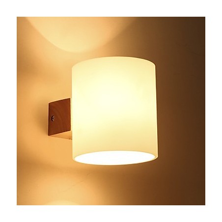 Novelty Country Feature for Mini Style Eye Protection Downlight Wall Sconces Wall Light Log Wood Bedroom Bedside Lamp
