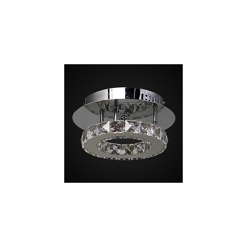 Modern Contemporary Crystal Chrome Metal Flush Mount