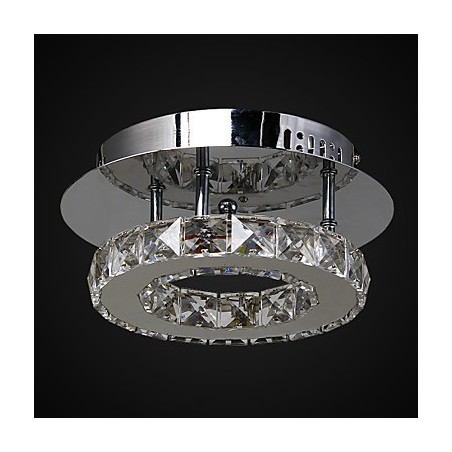 Modern Contemporary Crystal Chrome Metal Flush Mount