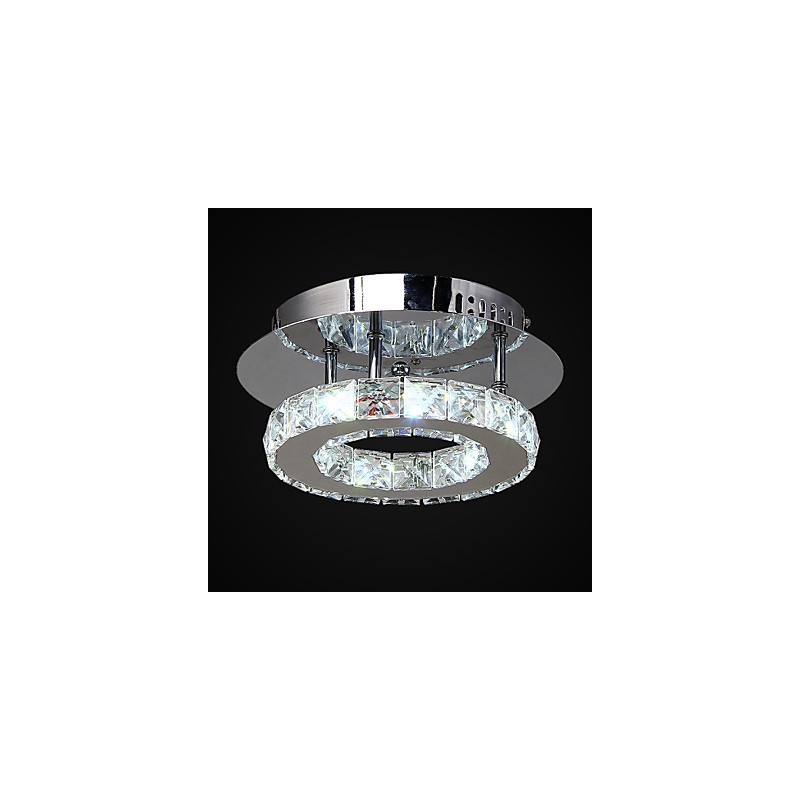 Modern Contemporary Crystal Chrome Metal Flush Mount