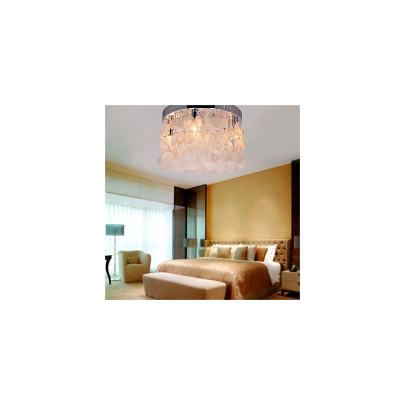 Modern Contemporary Crystal Mini Style Chrome Flush Mount