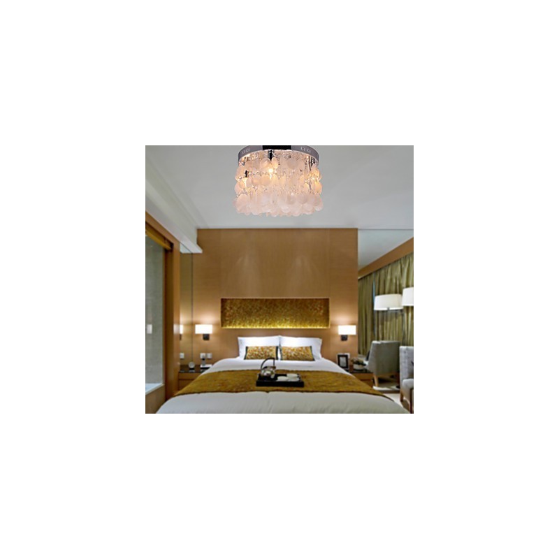 Modern Contemporary Crystal Mini Style Chrome Flush Mount