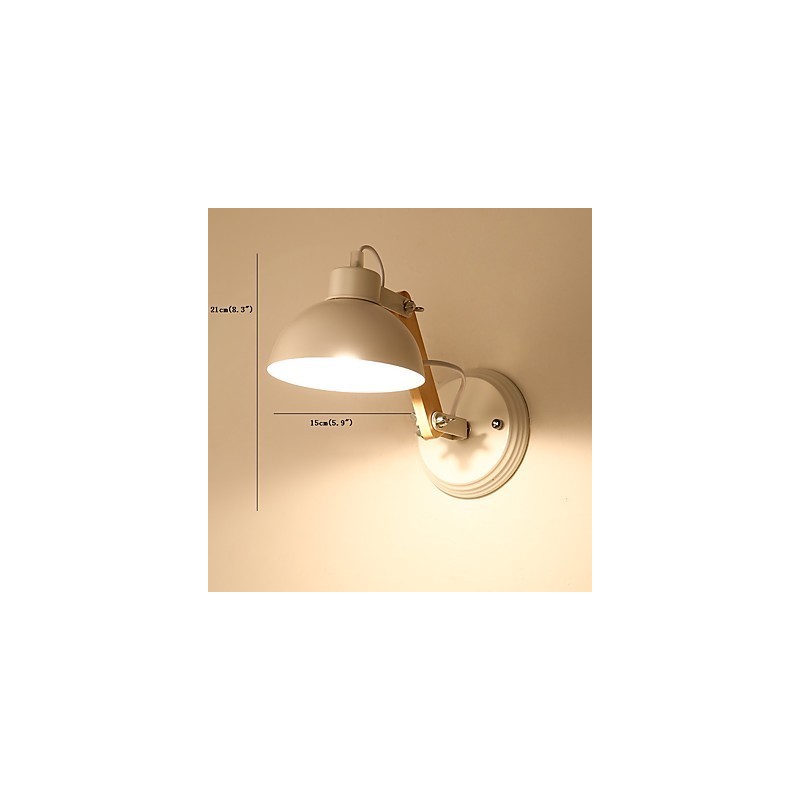 Vintage Wood Art Deco Metal Metal Rustic Wall Sconce Living Room Dining Room Hallway Wall Lamp Black White Optional