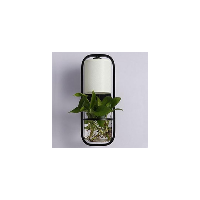 Modern Iron Creative Potted Plant Glass Wall Lamp