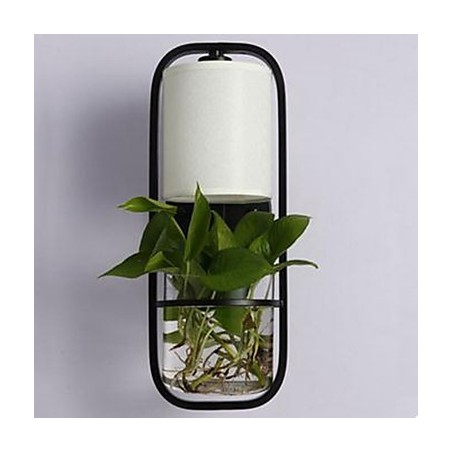Modern Iron Creative Potted Plant Glass Wall Lamp