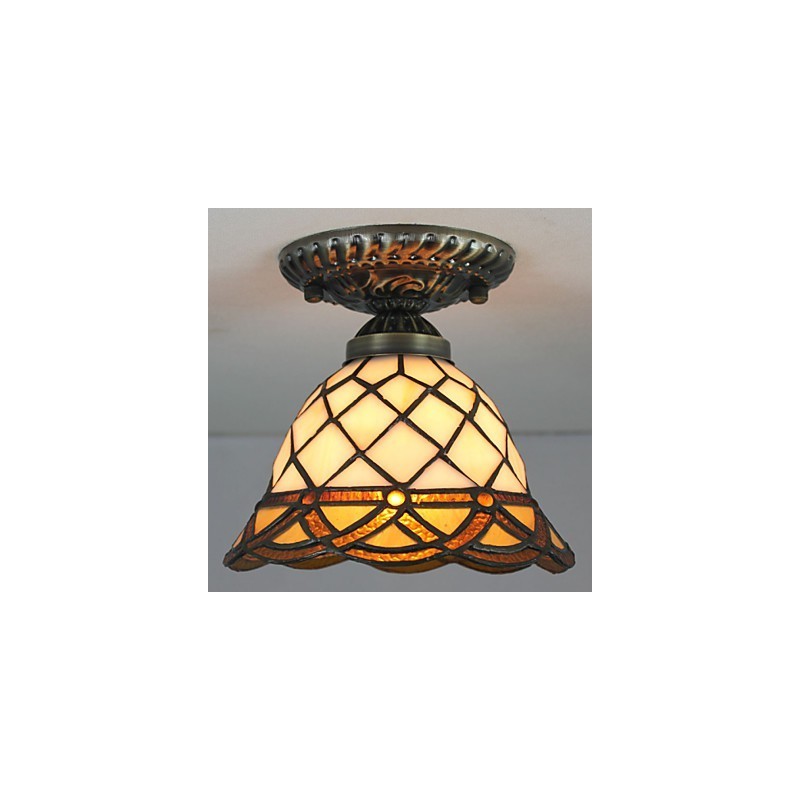 European Rural Creative Arts Stained Glass Absorb Dome Lamp Light