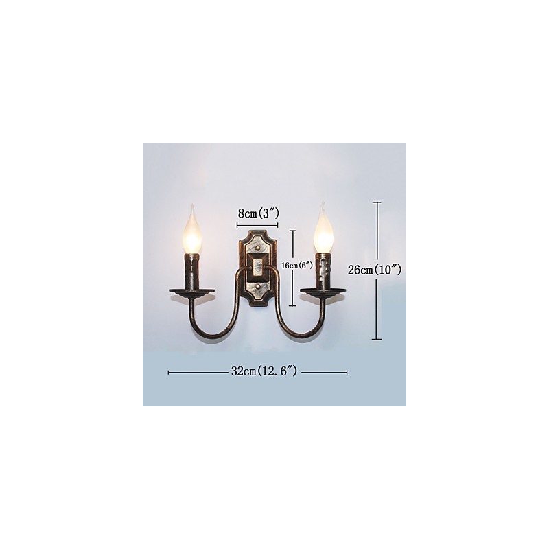 Retro Simple Wall Lamp Corridor Hallway Double Head Lamp Bedroom Living Room Wall Lamp Lighting