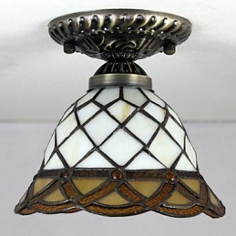 European Rural Creative Arts Stained Glass Absorb Dome Lamp Light