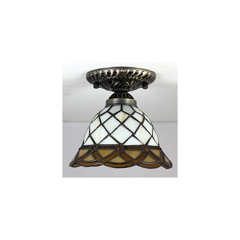 European Rural Creative Arts Stained Glass Absorb Dome Lamp Light