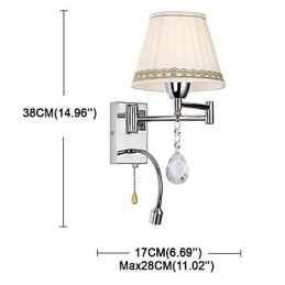 Modern Contemporary Rustic Lodge Modern Comtemporary Country Chrome Feature for Crystal Swing Arm Wall Lamp