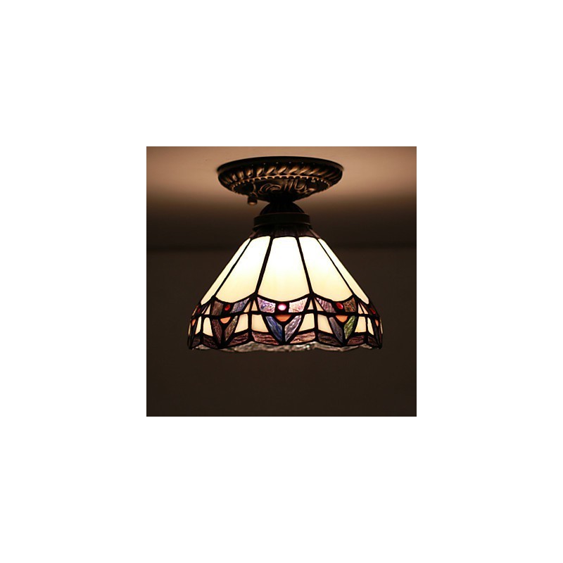 European Rural Creative Arts Stained Glass Absorb Dome Lamp Light