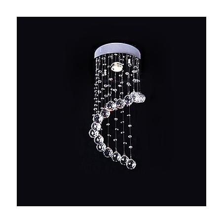 Modern Contemporary Crystal Electroplated Metal Chandelier Flush Mount