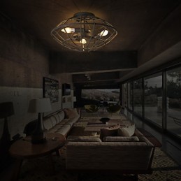 Retro Mini Style Painting Metal Flush Mount