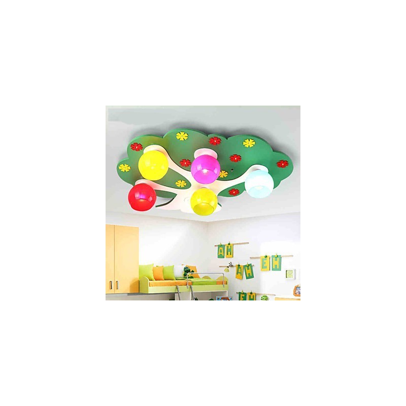 Modern Contemporary Wood Bamboo Flush Mount