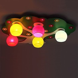 Modern Contemporary Wood Bamboo Flush Mount