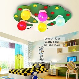 Modern Contemporary Wood Bamboo Flush Mount