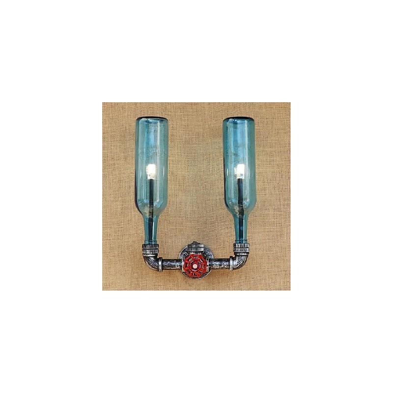 Retro Industrial Wind Switch Water Bottle Wall Lamp Wall Light Blue