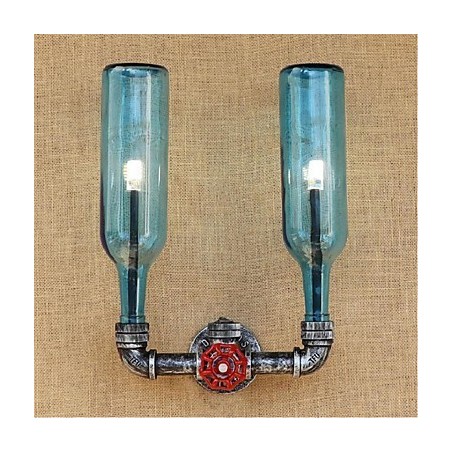 Retro Industrial Wind Switch Water Bottle Wall Lamp Wall Light Blue