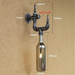 Retro Nostalgia With Switch Cafe Bar Restaurant Aisle Water Pipe Bottle Wall Lamp