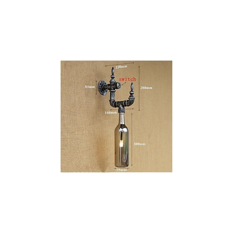 Retro Nostalgia With Switch Cafe Bar Restaurant Aisle Water Pipe Bottle Wall Lamp