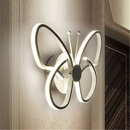 Modern Wall Lights Butterfly Shape Creative Metal Acrylic Living Room Hallway Bedroom Hotel rooms Bedside Lamp