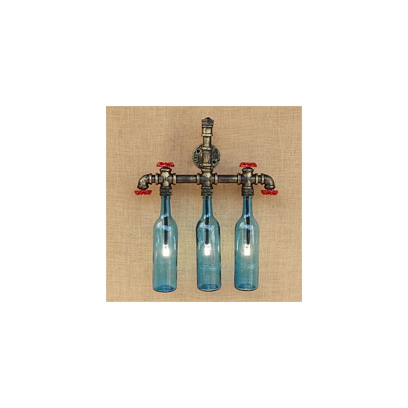 Retro Industrial Wind Switch Water Bottle Wall Lamp Wall Light Blue