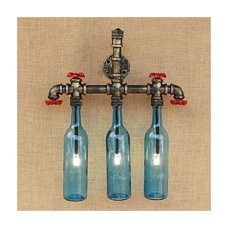 Retro Industrial Wind Switch Water Bottle Wall Lamp Wall Light Blue