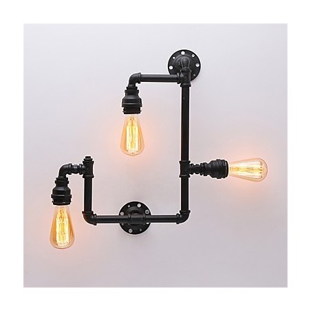 3 Heads Vintage Industrial Pipe Wall Lights Black Creative Lights Restaurant Cafe Bar Decoration lighting