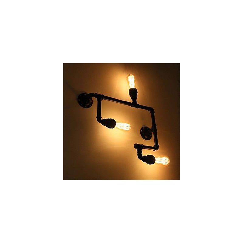 3 Heads Vintage Industrial Pipe Wall Lights Black Creative Lights Restaurant Cafe Bar Decoration lighting