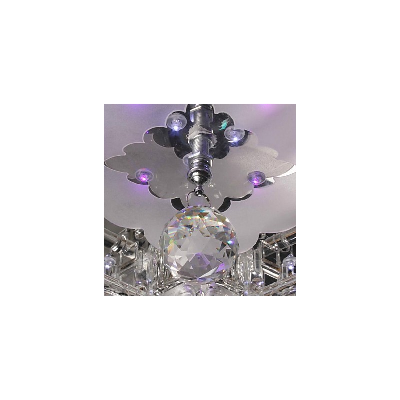 Modern Contemporary Crystal Electroplated Glass Flush Mount