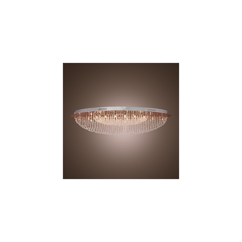 Modern Contemporary Crystal Chrome Metal Flush Mount