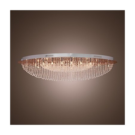 Modern Contemporary Crystal Chrome Metal Flush Mount